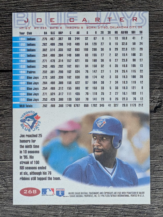 1996 Fleer #268 Joe Carter