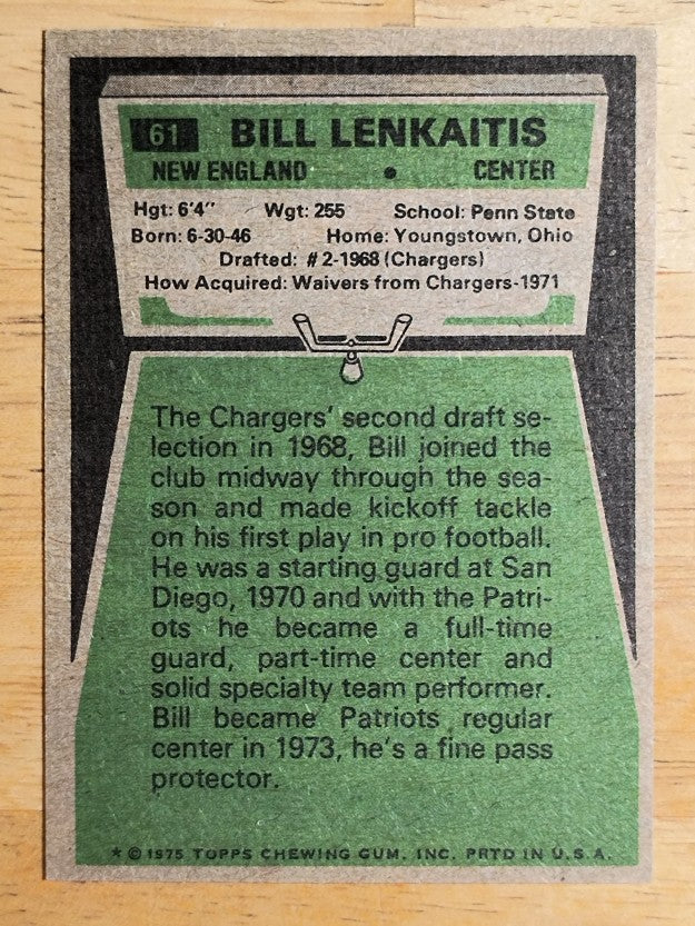 1975 Topps #61 Bill Lenkaitis (EXMT)