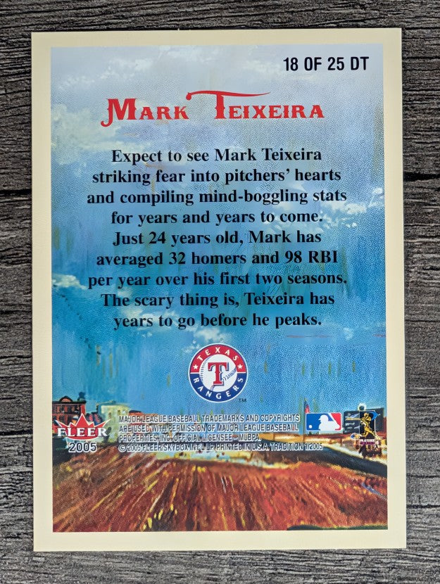 2005 Fleer Tradition Diamond Tributes #18 Mark Teixeira