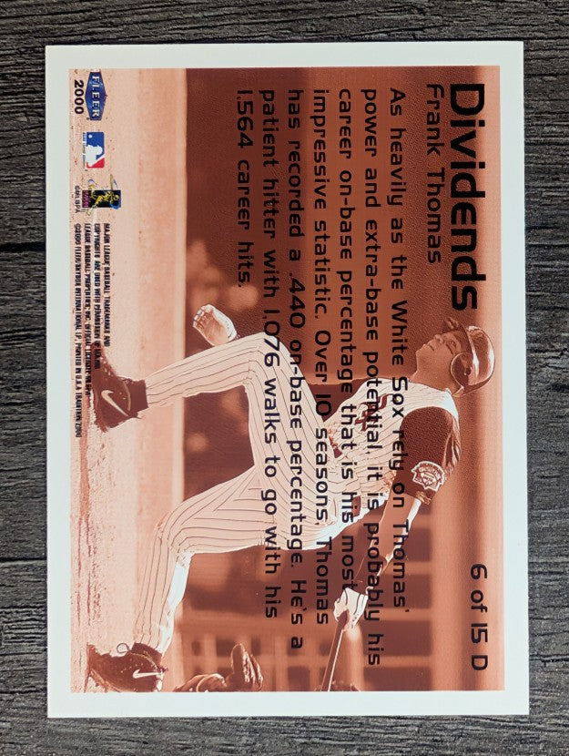 2000 Fleer Tradition Dividends #D6 Frank Thomas