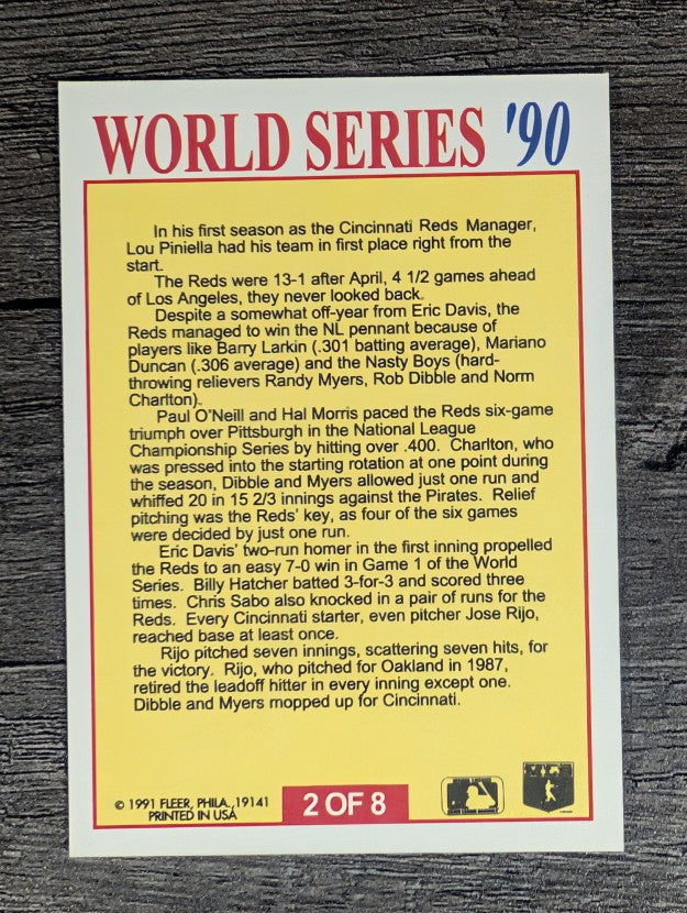 1991 Fleer World Series #2 Billy Hatcher
