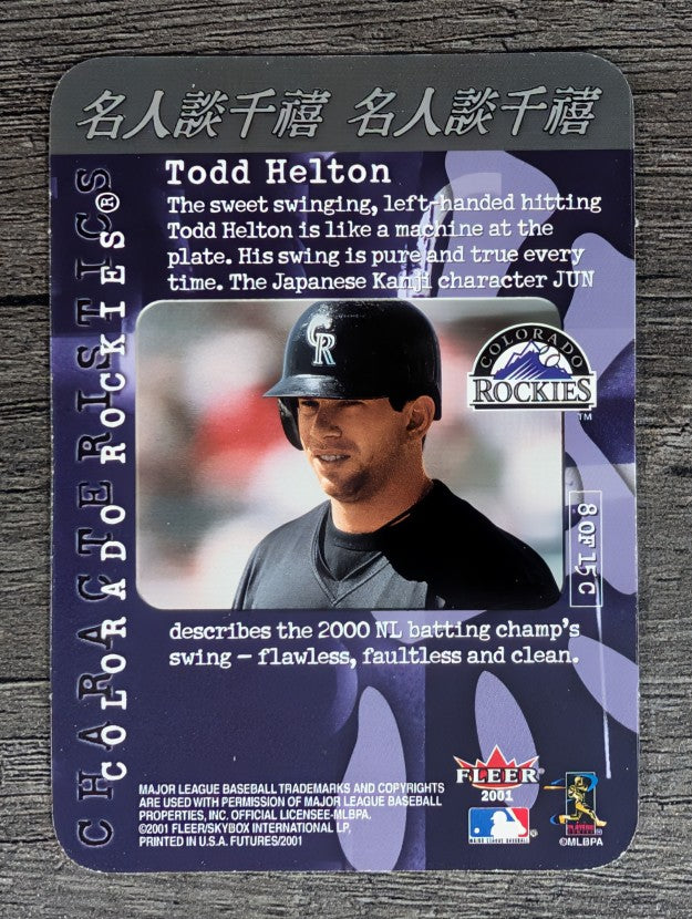 2001 Fleer Futures Characteristics #C8 Todd Helton
