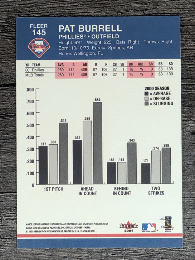 2001 Fleer Platinum #145 Pat Burrell