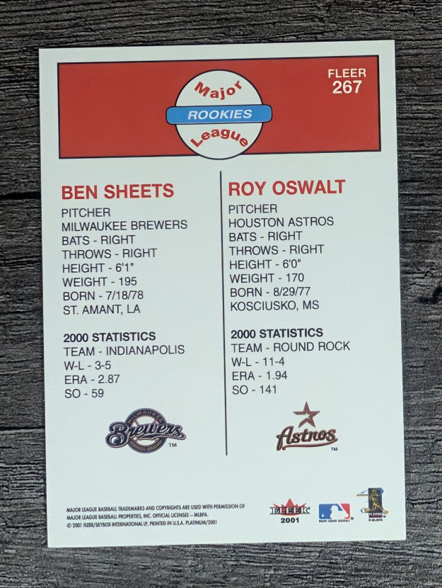 2001 Fleer Platinum #267 Ben Sheets/Roy Oswalt