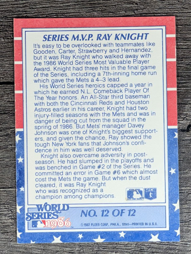 1987 Fleer World Series #12 Ray Knight