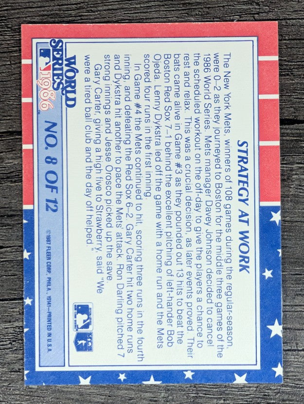 1987 Fleer World Series #8 Strategy at Work