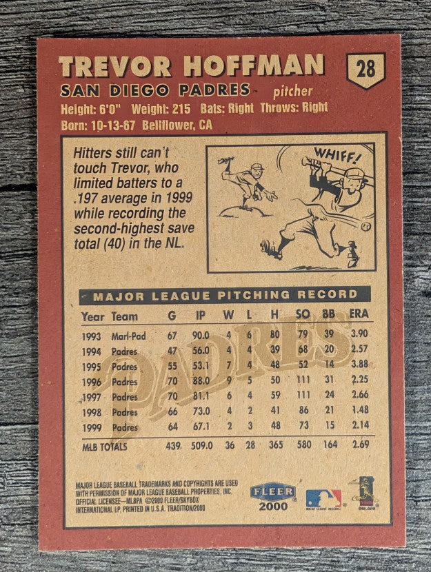 2000 Fleer Tradition #28 Trevor Hoffman