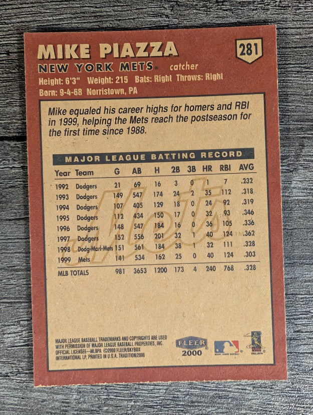 2000 Fleer Tradition #281 Mike Piazza