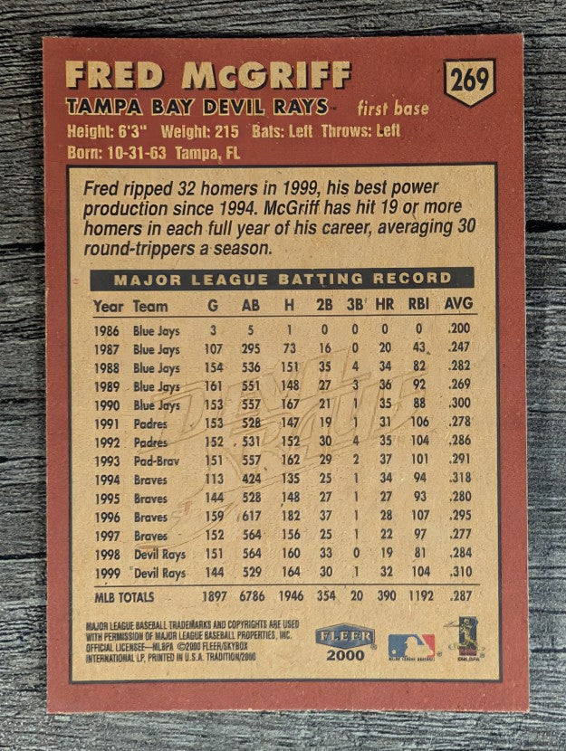 2000 Fleer Tradition #269 Fred McGriff