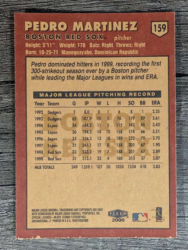 2000 Fleer Tradition #159 Pedro Martinez