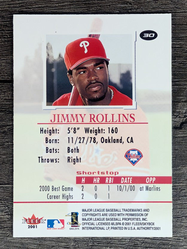 2001 Fleer Authority #30 Jimmy Rollins