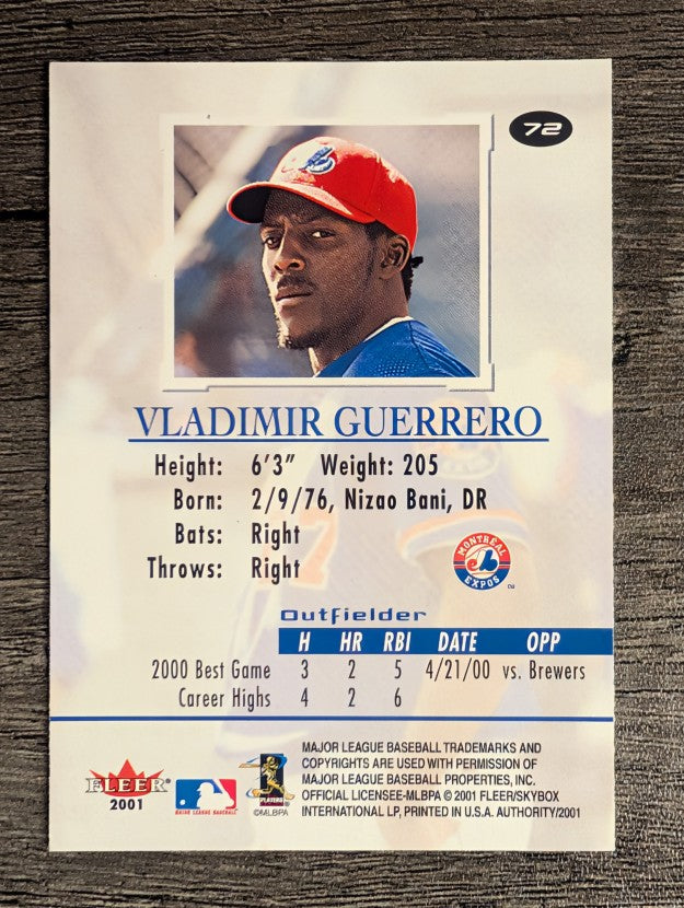 2001 Fleer Authority #72 Vladimir Guerrero