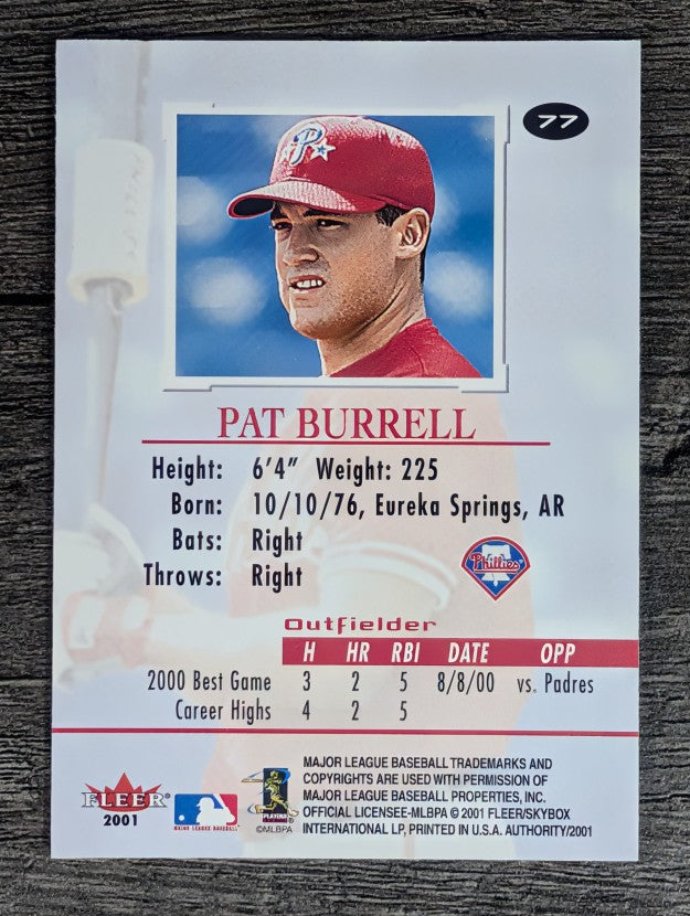 2001 Fleer Authority #77 Pat Burrell