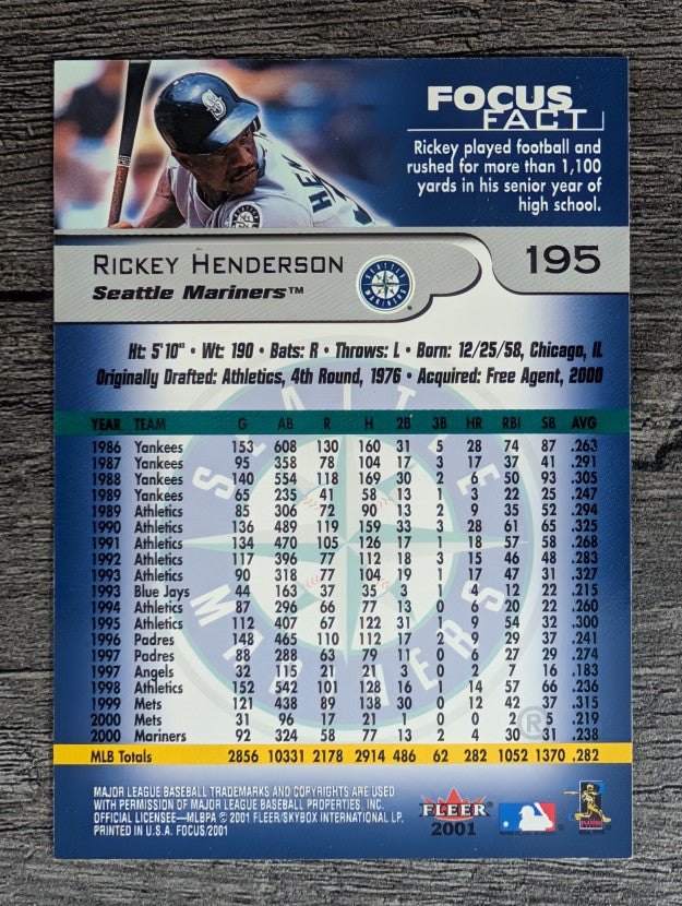 2001 Fleer Focus #195 Rickey Henderson
