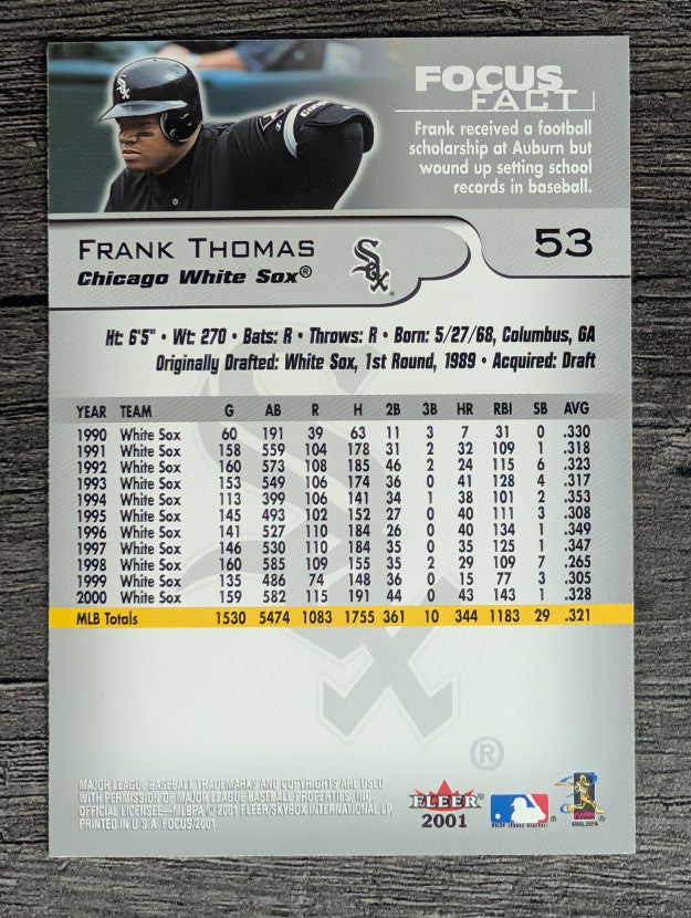 2001 Fleer Focus #53 Frank Thomas