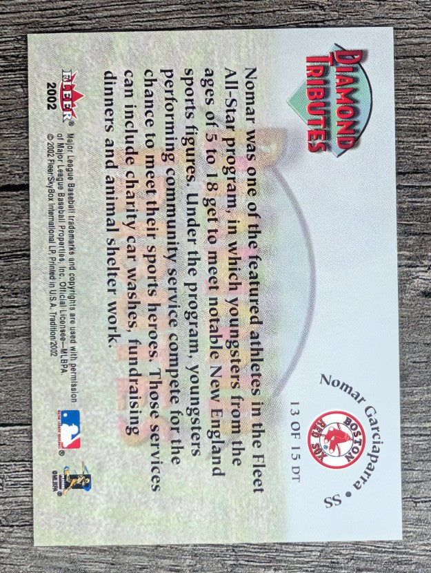 2002 Fleer Tradition Diamond Tributes #13 Nomar Garciaparra
