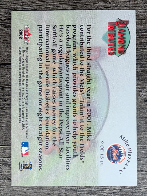 2002 Fleer Tradition Diamond Tributes #9 Mike Piazza