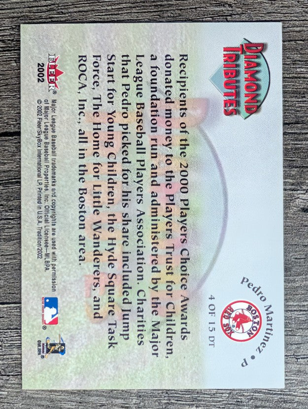 2002 Fleer Tradition Diamond Tributes #4 Pedro Martinez