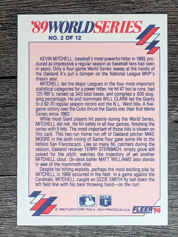 1990 Fleer World Series #2 Kevin Mitchell