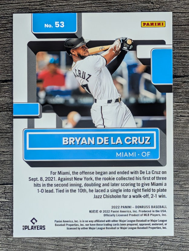 2022 Donruss #53 Bryan De La Cruz RR RC