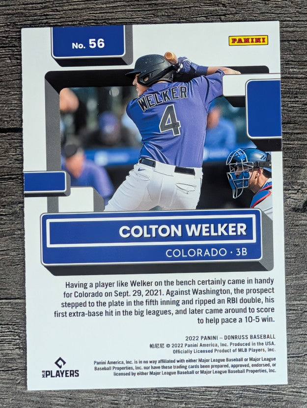 2022 Donruss #56 Colton Welker RR RC