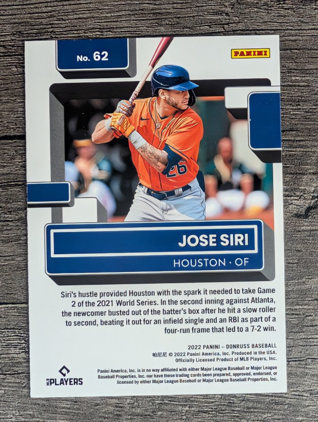 2022 Donruss #62 Jose Siri RR RC