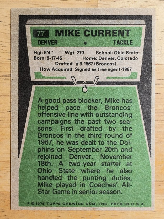 1975 Topps #77 Mike Current (NM)