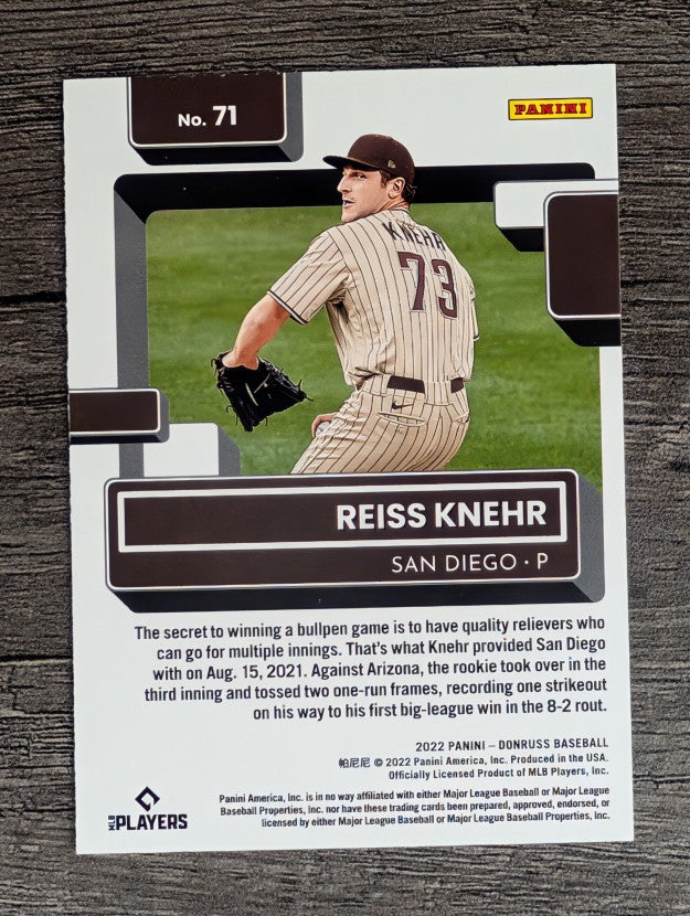 2022 Donruss #71 Reiss Knehr RR RC
