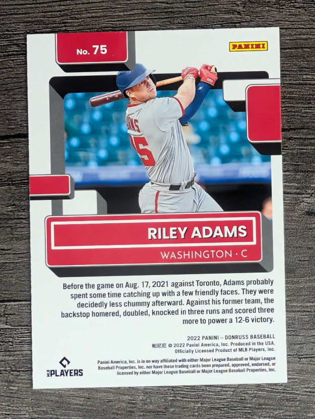 2022 Donruss #75 Riley Adams RR RC