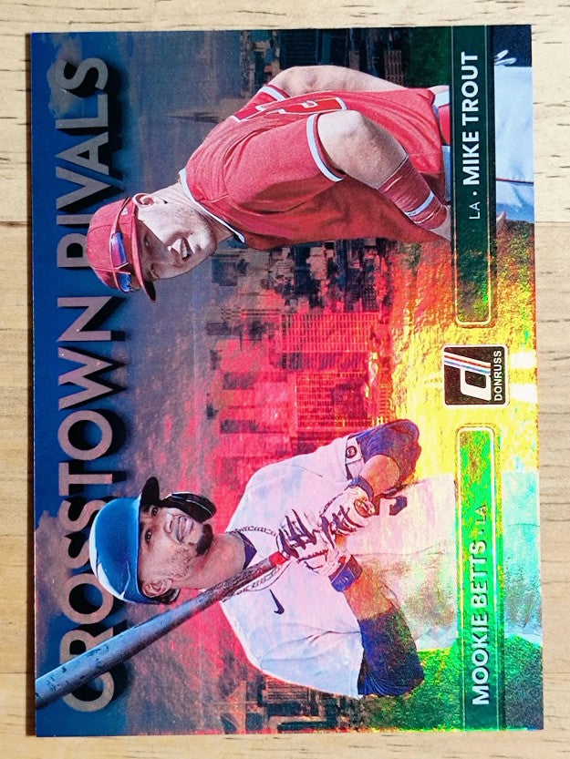 2022 Donruss Crosstown Rivals #1 Mike Trout/Mookie Betts
