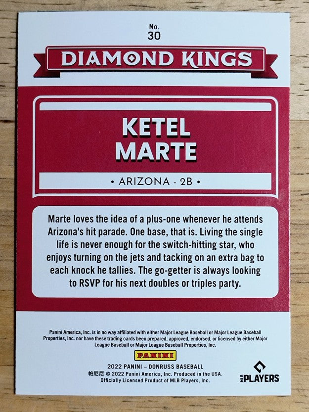 2022 Donruss Holo Blue #30 Ketel Marte DK