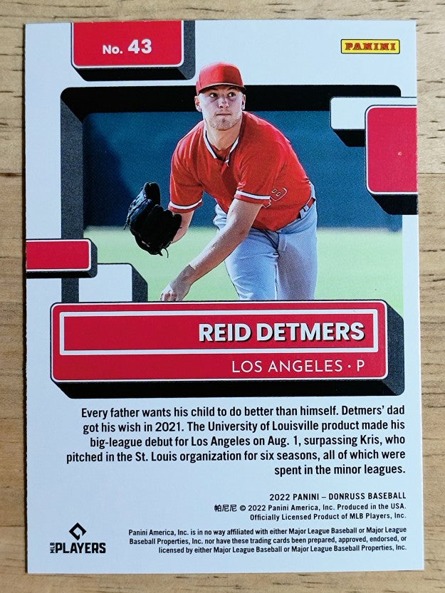 2022 Donruss Holo Blue #43 Reid Detmers RR