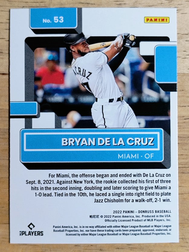 2022 Donruss Holo Blue #53 Bryan De La Cruz RR