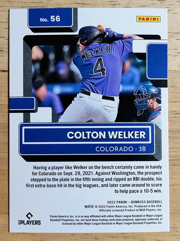 2022 Donruss Holo Blue #56 Colton Welker RR