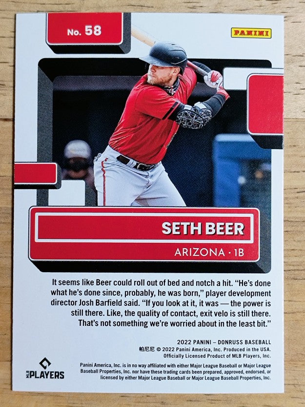 2022 Donruss Holo Blue #58 Seth Beer RR