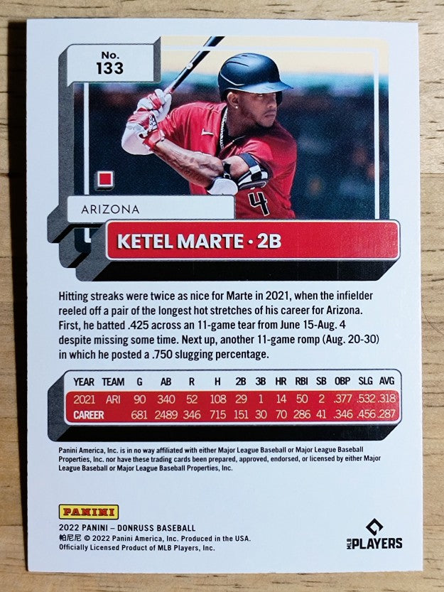 2022 Donruss Holo Blue #133 Ketel Marte