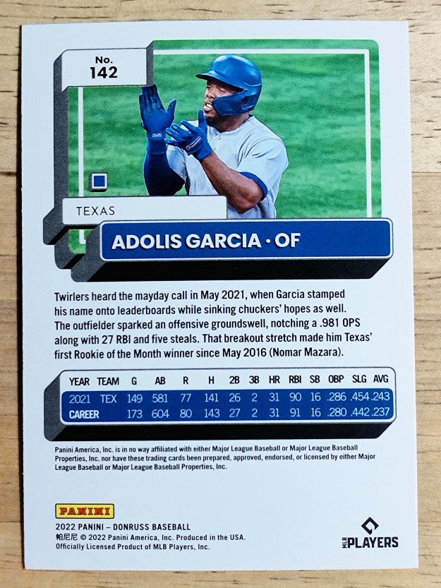2022 Donruss Holo Blue #142 Adolis Garcia