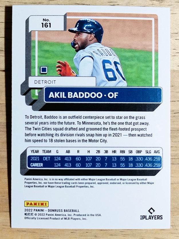 2022 Donruss Holo Blue #161 Akil Baddoo