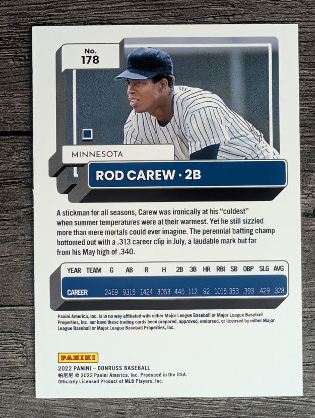 2022 Donruss Holo Blue #178 Rod Carew