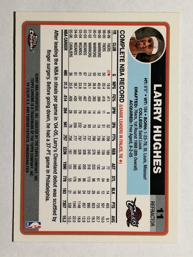 2006-07 Topps Chrome Refractors #11 Larry Hughes