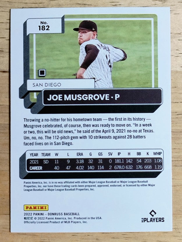 2022 Donruss Holo Blue #182 Joe Musgrove