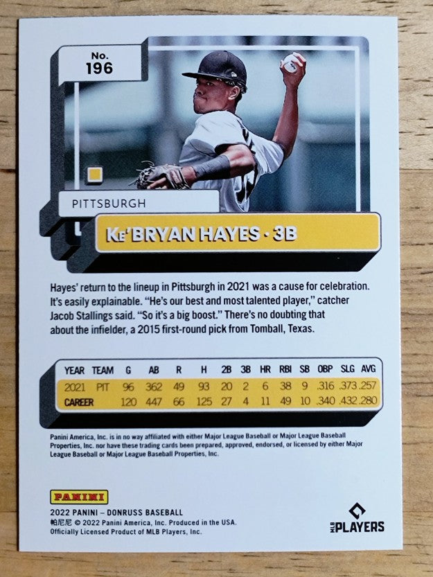 2022 Donruss Holo Blue #196 Ke'Bryan Hayes