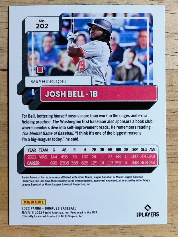 2022 Donruss Holo Blue #202 Josh Bell