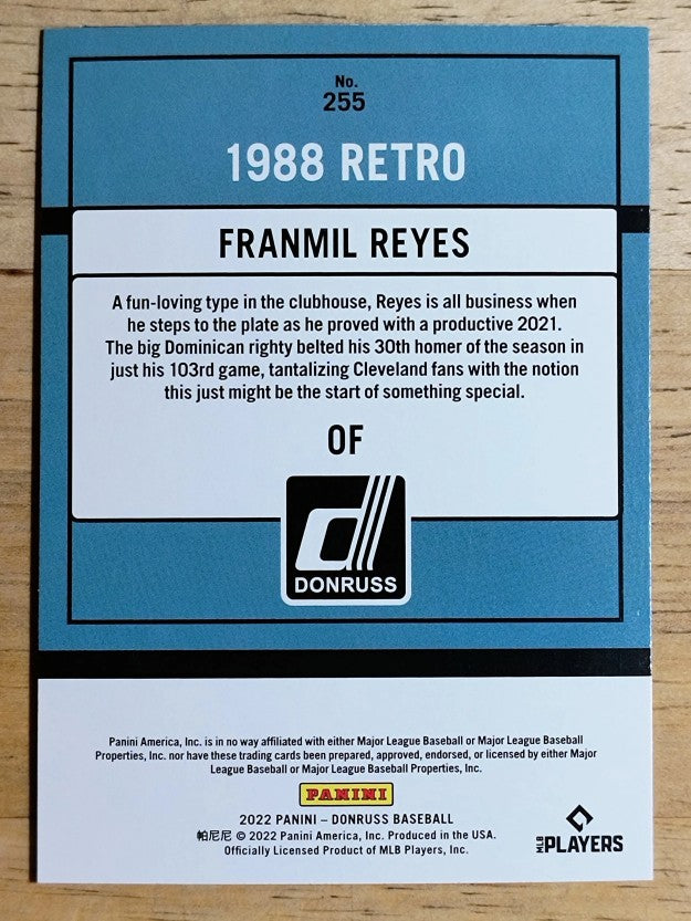 2022 Donruss Holo Blue #255 Franmil Reyes RETRO