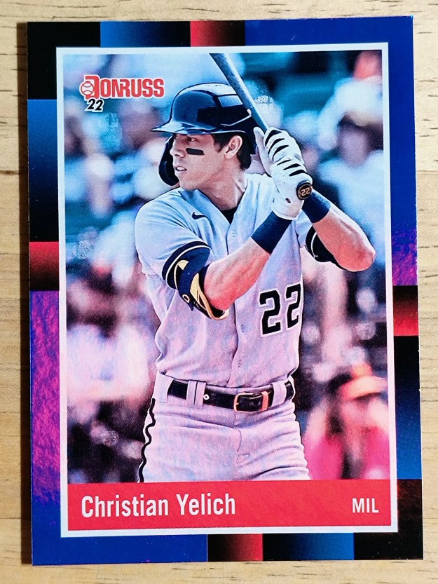 2022 Donruss Holo Blue #266 Christian Yelich RETRO