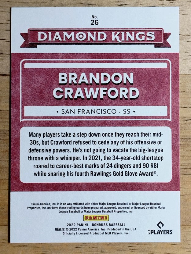 2022 Donruss Independence Day #26 Brandon Crawford DK
