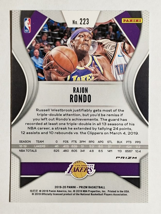 2019-20 Panini Prizm Prizms Green #223 Rajon Rondo