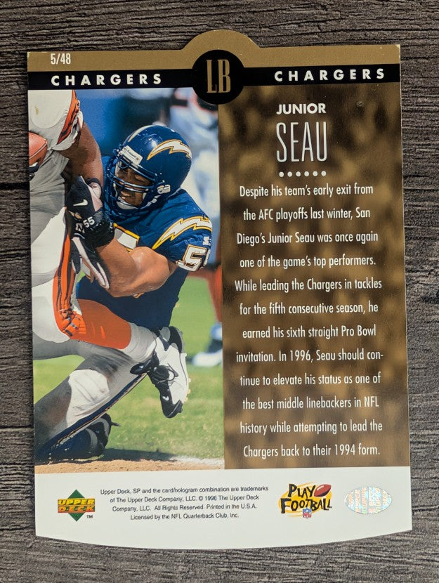 1996 SP Holoviews Die Cuts #5 Junior Seau