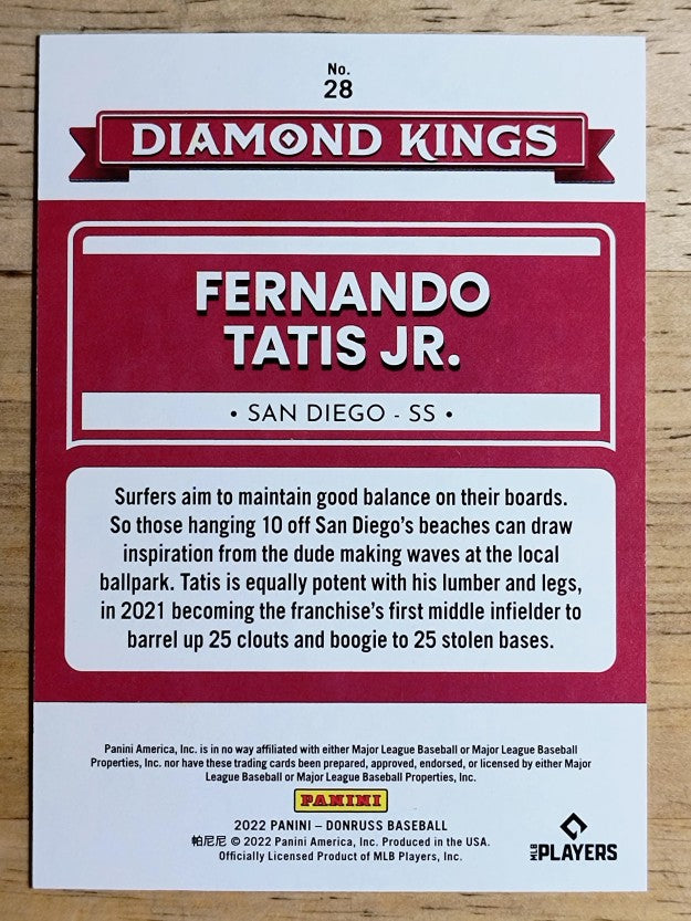 2022 Donruss Red #28 Fernando Tatis Jr. DK