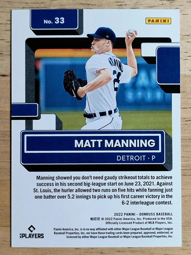 2022 Donruss Red #33 Matt Manning RR